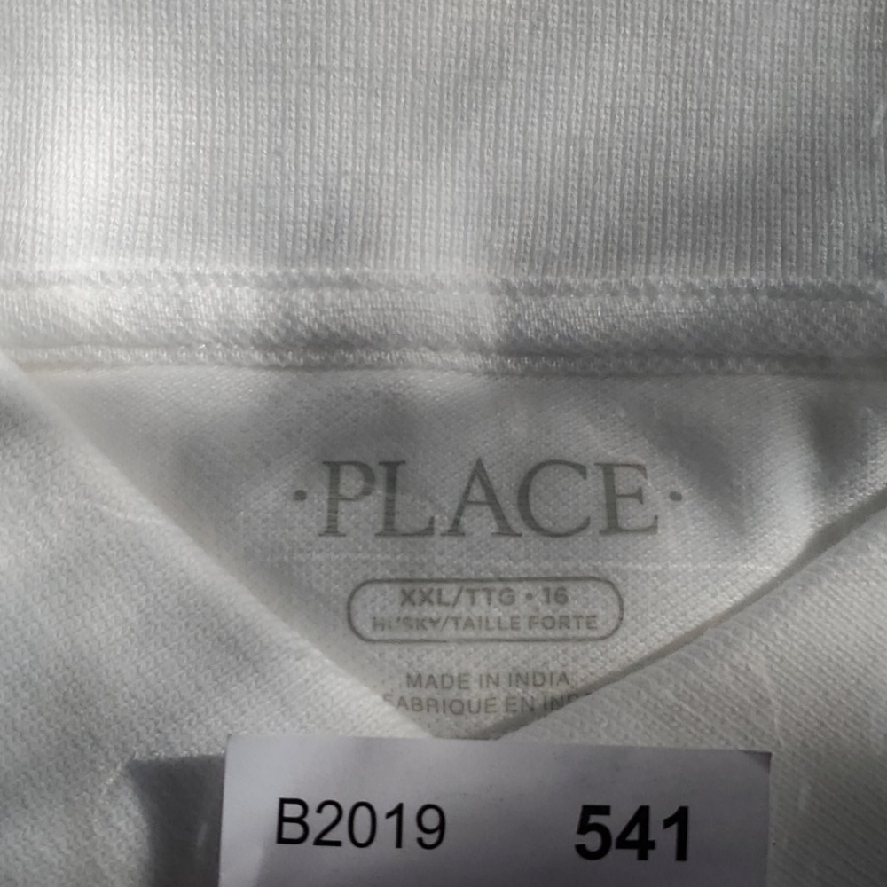 Boys white short sleeve polo XXL
